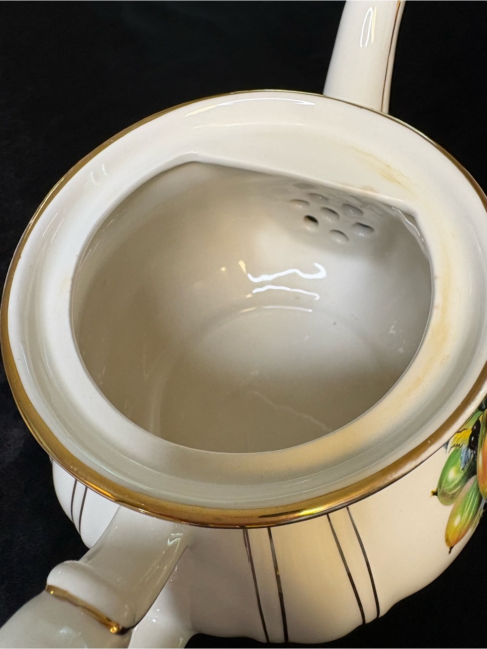 Vintage James Sadler & Sons Porcelain Teapot 22kt Gold  Trim - Picture 10 of 11